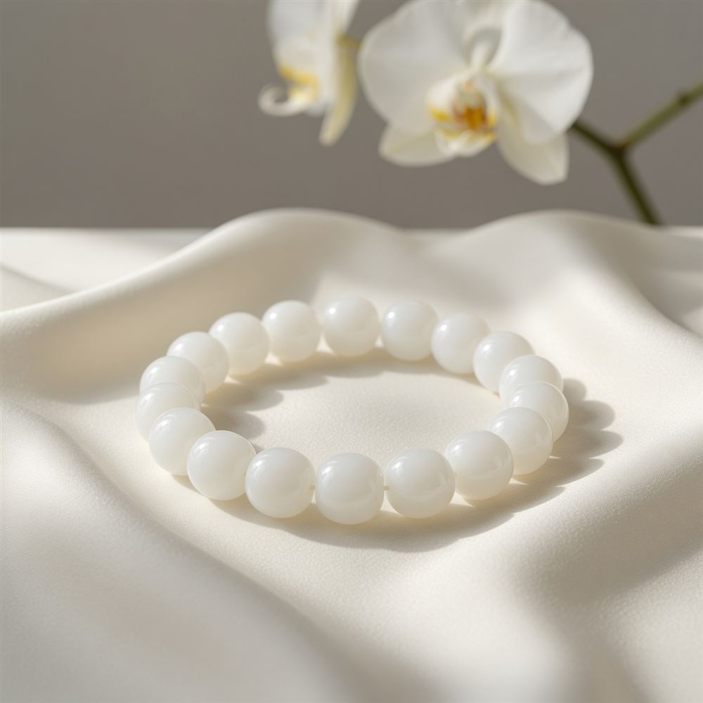 Natural White Jade Bracelet