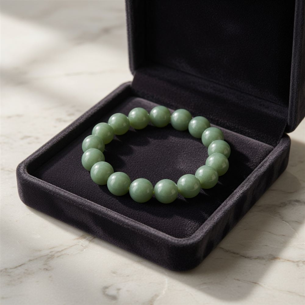 Celadon Jade Bead Bracelet