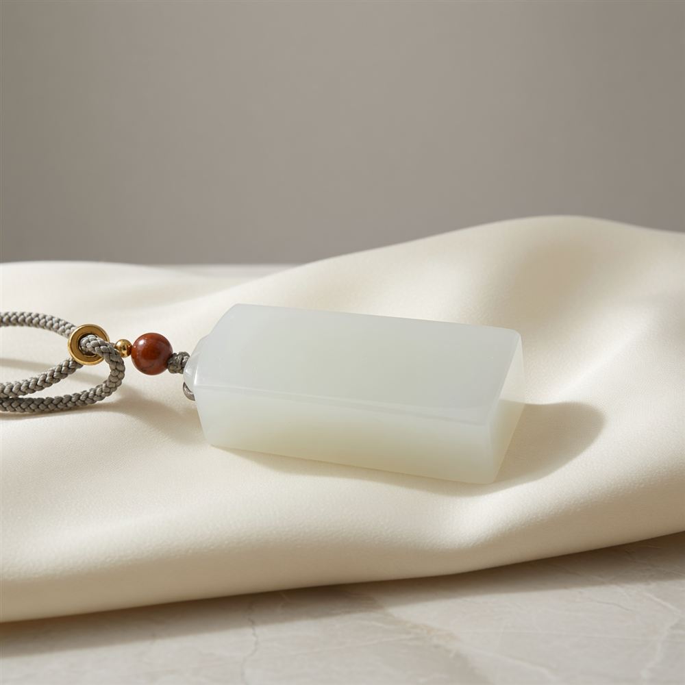 Plain White Jade Tag Pendant