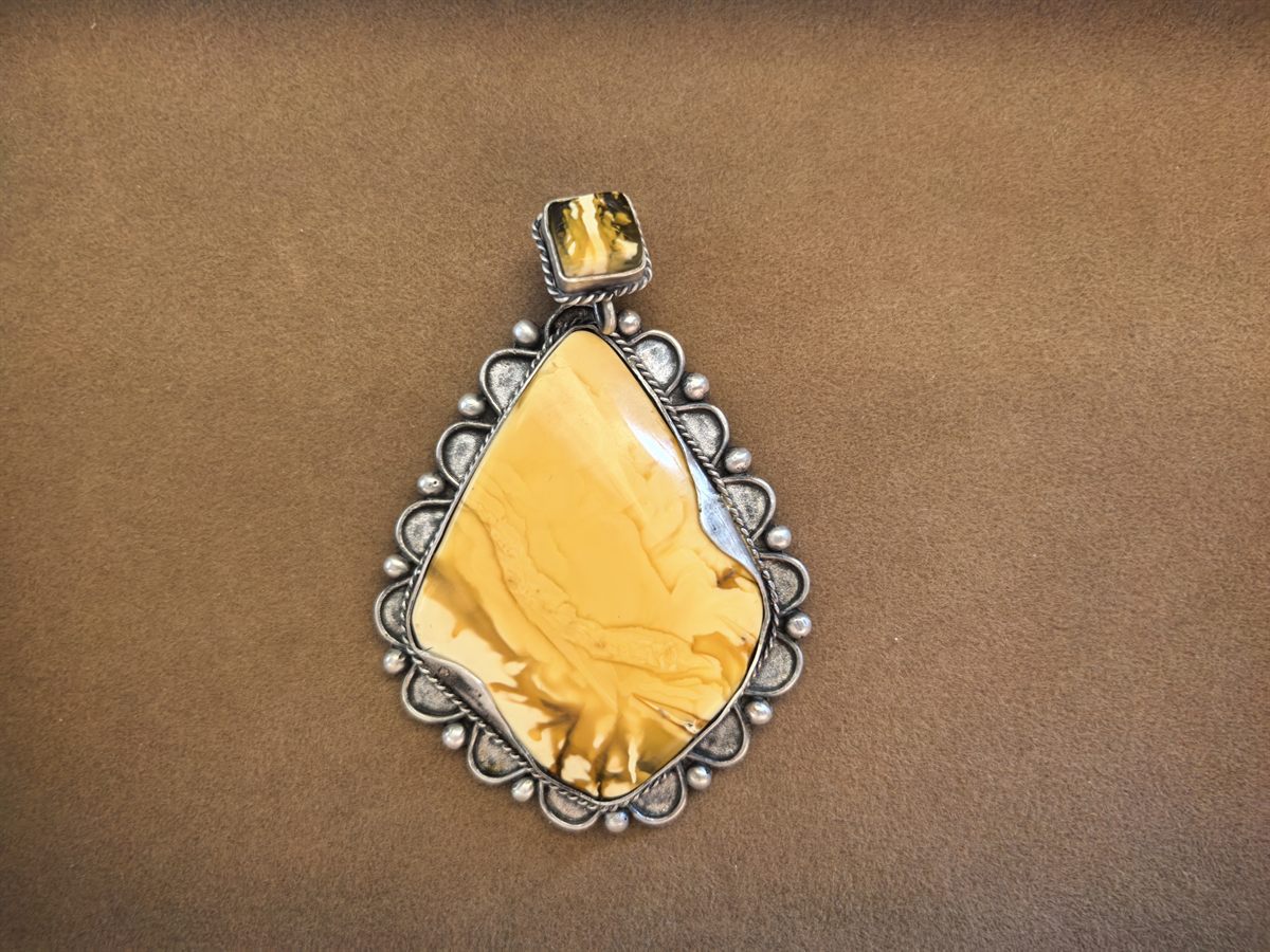 Marbled Beeswax Amber Slab Pendant
