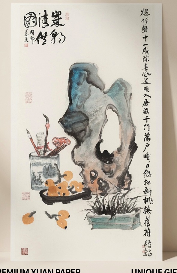 New Year Scholar’s Objects Painting