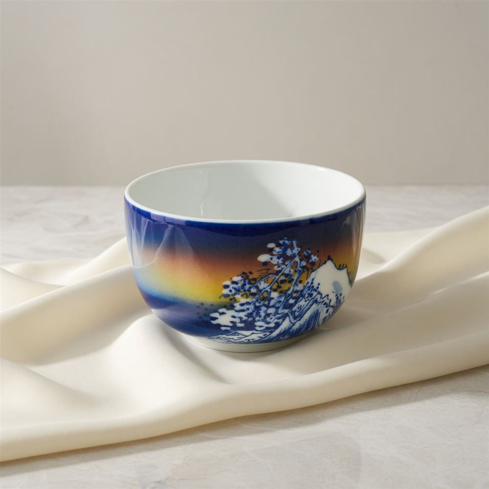 Blue-and-White Porcelain Bowl with Wave Design