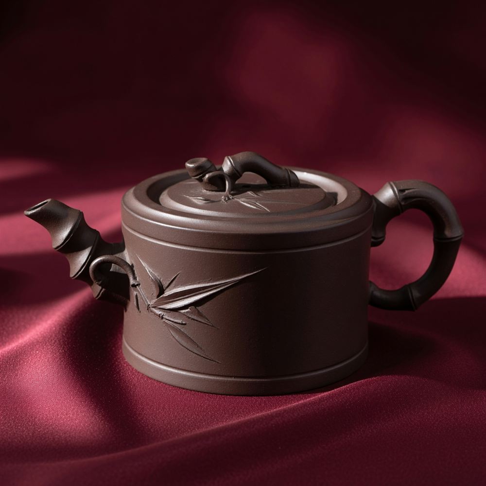 Bamboo-Node Cylinder Zisha Teapot